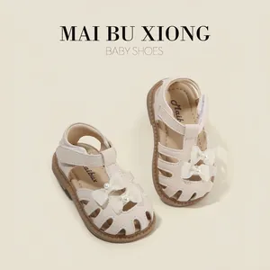 Kleinkind Mädchen Geschlossene Sandalen Mikrofaser Leder Prinzessin Baby Lauflernschuhe Mit Perle Schleife Sommer Erstlingsschuhe Für Kleinkinder