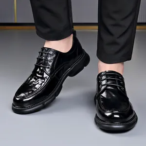 Ανδρικά δερμάτινα παπούτσια business casual με κορδόνια και άνετη μαλακή σόλα από αφρό