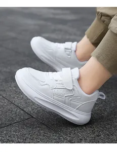 Baskets confortables en cuir à semelles épaisses pour garçons sports de plein air