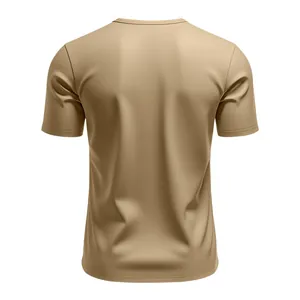 Vue arrière détaillée d'un t-shirt de sport kaki à séchage rapide pour homme