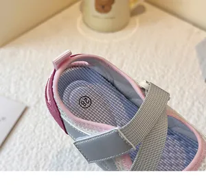 Close-up of the breathable insole and pink heel of girl's ballet style GAT shoes.