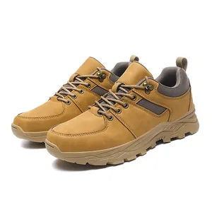 Chaussures de Randonnée Basses pour Hommes Antidérapantes Résistantes à l'Usure en Cuir Synthétique Baskets d'Alpinisme Respirantes pour Voyage
