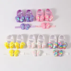 Zapatos de Princesa para Bebé Niña con Encaje y Lazo Primeros Pasos Lona con Lentejuelas Suela Blanda Antideslizante con Diadema