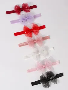 Set mit 7 elastischen Baby-Stirnbändern mit sternenklaren Schleifen in verschiedenen Farben