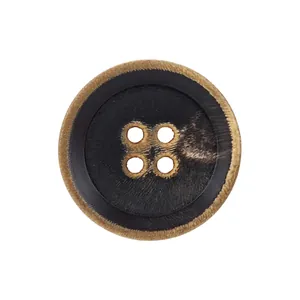 Bottone in corno naturale giapponese di lusso a 4 fori per cucito decorativo cappotti