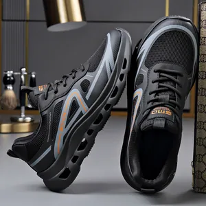 Scarpe da corsa traspiranti da uomo in mesh con suola morbida cava e leggera