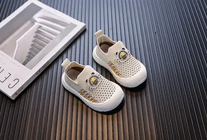 Breathable toddler fly-knit mesh shoes with soft non-slip soles and Sport Baby badge