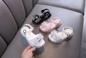 Sandalias de princesa para niñas con lazo de diamantes de imitación en varios colores