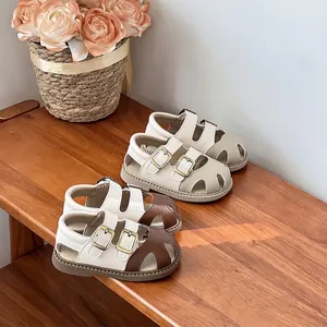 Zapatos de verano para bebé con suela blanda y diseño transpirable de punta cerrada