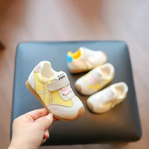 Toddler First Walkers Microfiber Leather Mesh Breathable Anti-Slip Shoes For Boys Girls 1-3 Years Casual Velcro Sport Sneakers
