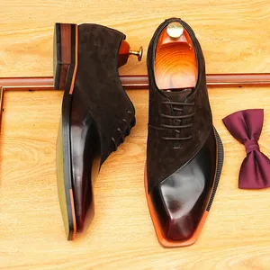 Vintage Oxford shoes with mixed suede and polished leather for formal business wear