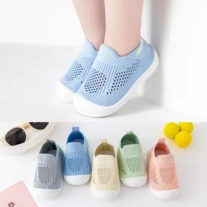 Sommer Atmungsaktiv Mesh Baby Lauflernschuhe Einfarbig Weiche Sohle Rutschfeste Outdoor Kleinkinder Sneaker Für Kinder
