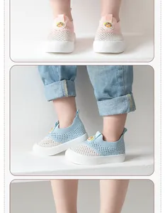 Detailed view of breathable fly knit toddler walking shoes with soft non-slip soles