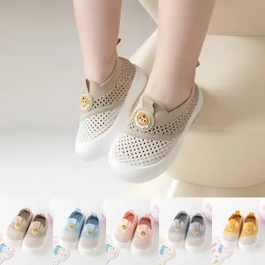 Breathable Mesh Baby Walking Shoes With Soft Non-Slip Rubber Sole Cartoon Animal Pattern Toddler Infant First Walkers