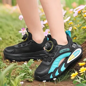 Sandali in Rete per Bambini Scarpe da Ginnastica Traspiranti Con Manopola Girevole Punta Chiusa Suola EVA Scarpe Sportive da Esterno