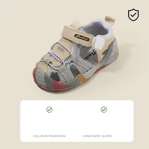 Sandalias de marcha para niños con malla transpirable y suela antideslizante de color