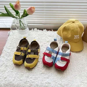 Kinderen Zomer Ademende Gaasschoenen Koreaanse Stijl Meisjes Ballet Duitse Training Casual Sneakers Klittenband Antislip Lichtgewicht Schoenen