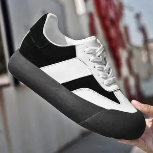 Baskets compensées couleur panda élégantes avec semelle plateforme de 10 cm pour hommes et femmes