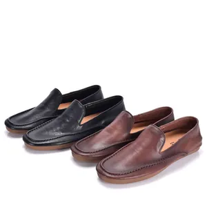 Klassieke heren loafer van echt leer in zwart en bruin, comfortabele instapschoenen
