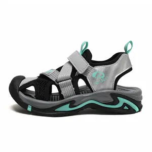 Sportliche geschlossene Sandalen für Jungen in Schwarz und Türkis, rutschfeste Strandschuhe