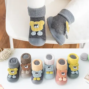Zapatos de calcetín antideslizantes para bebé con parches de ositos