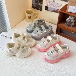 Mädchen Mesh Atmungsaktive Sandalen Mit Strass Schleife Süße Prinzessin Sommer Strand Sportschuhe Weiche Sohle Kinder Schuhe