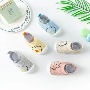 Chaussures de marche souples pour bébé avec motif ours, respirantes et antidérapantes