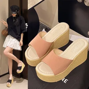 Sandali Donna Zeppa Platform PU EVA Stile Coreano Suola Spessa Sabot Estivi Casual Spiaggia Scarpe Punta Aperta Zeppa
