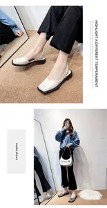 Model wearing cream and zebra print square-toe slingback grandma shoes for women