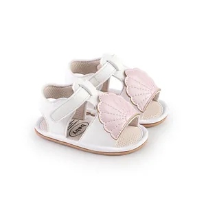 Baby summer sandals featuring pink shell decoration for 0-1 year old infant walkers