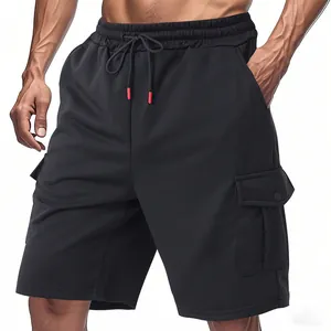 Men's heavyweight loose casual cargo shorts with multi-pockets for summer sports.
