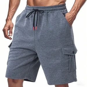 Heavyweight American style men's loose casual cargo shorts with functional pockets.