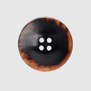 Premium tortoiseshell pattern 4-hole urea button for high-end workwear and clothing