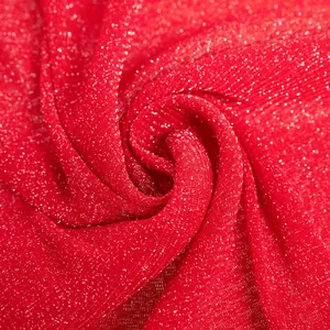 Tessuto rosso lucido glitterato per canotta sportiva da uomo in stile hip hop americano