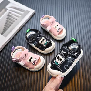 Kleinkind Kinder Cartoon Bär Geschlossene Sandalen Sommer Baby Jungen Mädchen Weiche Sohle Lauflernschuhe Rutschfest Strand Schuhe