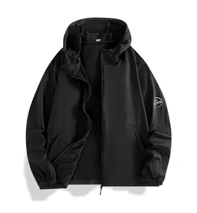 Detail of lightweight black ice silk sun protection jacket with UV protection hood