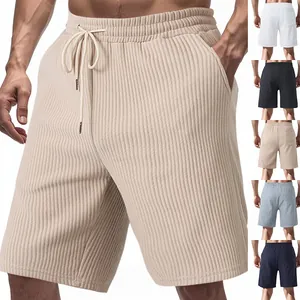 Ανδρικά Casual Σορτς Jacquard Βαριά από Πολυεστέρα με Κάθετες Ρίγες Ελαστική Μέση με Κορδόνι Καλοκαίρι Αθλητικό Κάτω Μέρος