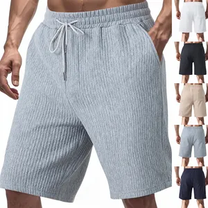 Men's heavy jacquard beach shorts with drawstring waist in multiple colors