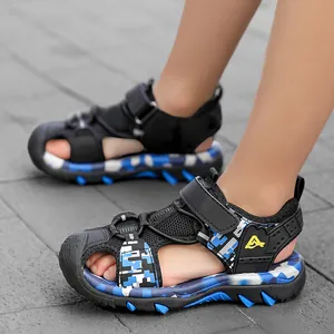Sandales de Sport pour Garçons Été Bout Fermé Anti-collision Respirant Mesh Chaussures de Plage Camouflage Enfants Antidérapant Loisirs Chaussures