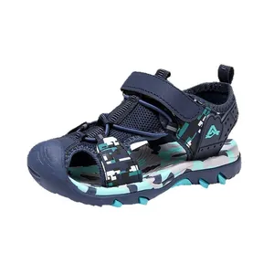 Sandales d'extérieur pour garçons avec bout fermé, motif camouflage et semelle antidérapante