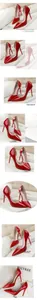 Elegant red patent leather stiletto pumps with pointed toe and side cut-out design