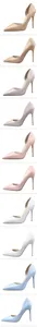 Elegant high-heeled patent leather pumps in multiple colors with d'Orsay cutout details