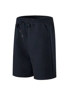 Detailed macro view showing the heavy jacquard texture on these men's loose summer shorts