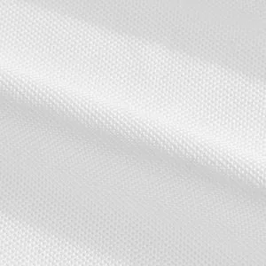 Close-up macro detail of white breathable quick-dry fabric texture for men's polo shirt