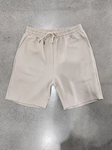 Close-up detail of men's heavy jacquard textured shorts featuring minimalist high street style