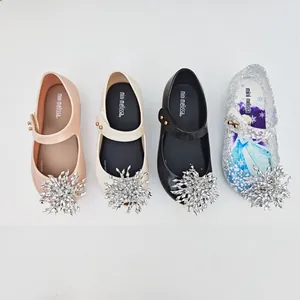 Zapatos de Gelatina con Copo de Nieve y Strass para Niñas Sandalias de PVC con Suela Blanda Calzado Casual de Verano