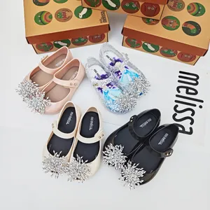 Zapatos de plástico Mini Melissa Frozen Elsa para niñas con cristal de copo de nieve