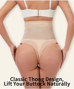 Perizoma contenitivo a vita alta con effetto lifting naturale sui glutei, retro