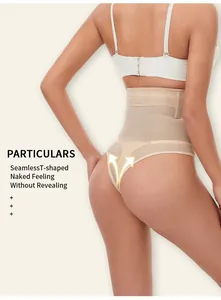 Intimo contenitivo perizoma a vita alta con design T-back senza cuciture per donna