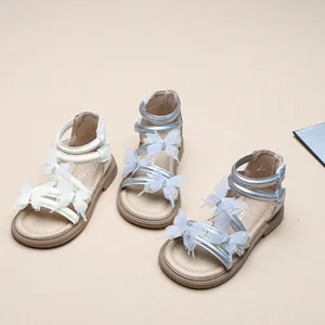 Mädchen Schleife Blume Prinzessin Sandalen Sommer Mode Römersandalen Mikrofaser Leder Strass Künstliche Perle Rutschfest Freizeit Mädchen Schuhe